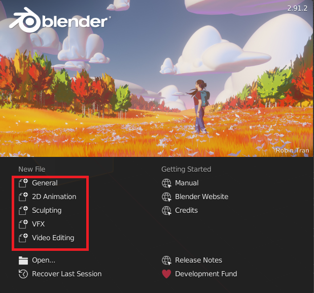 Blender軟體入口分類